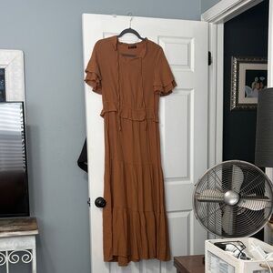Rust Tiered Maxi Dress - Women